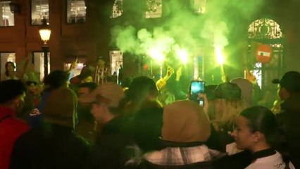 La afición marroquí en España celebra su histórico resultado en el Mundial