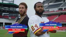 Ramos, Modric and Courtois vs. Collins and Norman _ Real Madrid x NFL _ Game Recognize Game