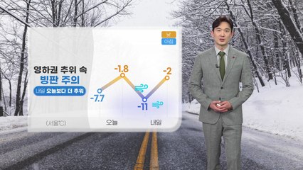 [날씨] 밤사이 강추위 속 내린 눈 얼어…미끄럼 사고 유의 / YTN