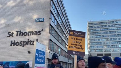 İngiltere'de hemşirelerin tarihi grevi başladıv