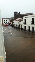 Inundaciones en la Roca de la Sierra por el desbordamiento del Arroyo Rivera de la Troya