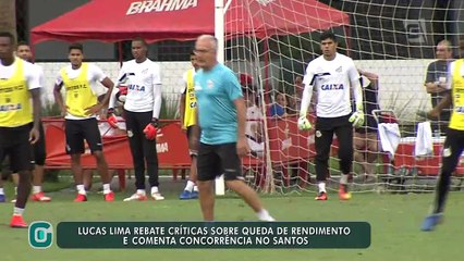 Lucas Lima rebate críticas e comenta concorrência no Santos