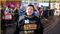 Nurses Strike Leeds General Infirmary on the first day of Strike Action