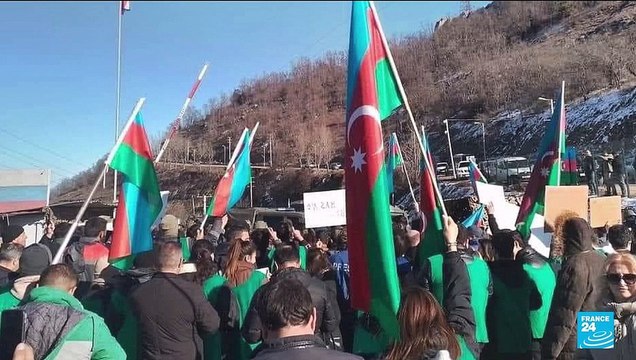 Nagorno-Karabakh: Tensions flare as Azerbaijani protesters block transport route