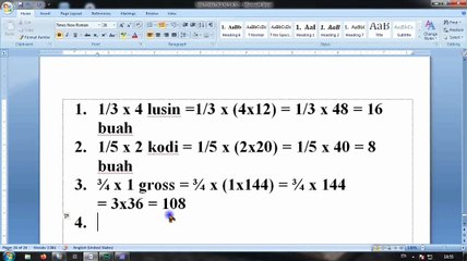 Perkalian Pecahan dalam Rim