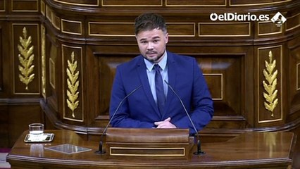 Rufián: "Hablo con el miedo a que entre Tejero con toga"