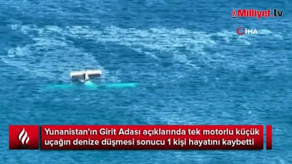 Girit açıklarında küçük uçak denize düştü: 1 ölü