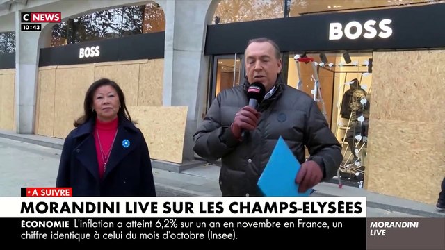 Revoir Morandini Live ce matin sur les Champs-Elysées avec la maire du 8ème arrondissement qui dresse un bilan des incidents de la nuit: Je suis bien sûr inquiète pour dimanche prochain et la finale