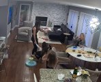 Daughter Tries Catching Herself on Chair and Gets Trapped