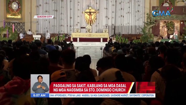 Paggaling sa sakit, kabilang sa mga dasal ng mga nagsimba sa Sto. Domingo Church | UB