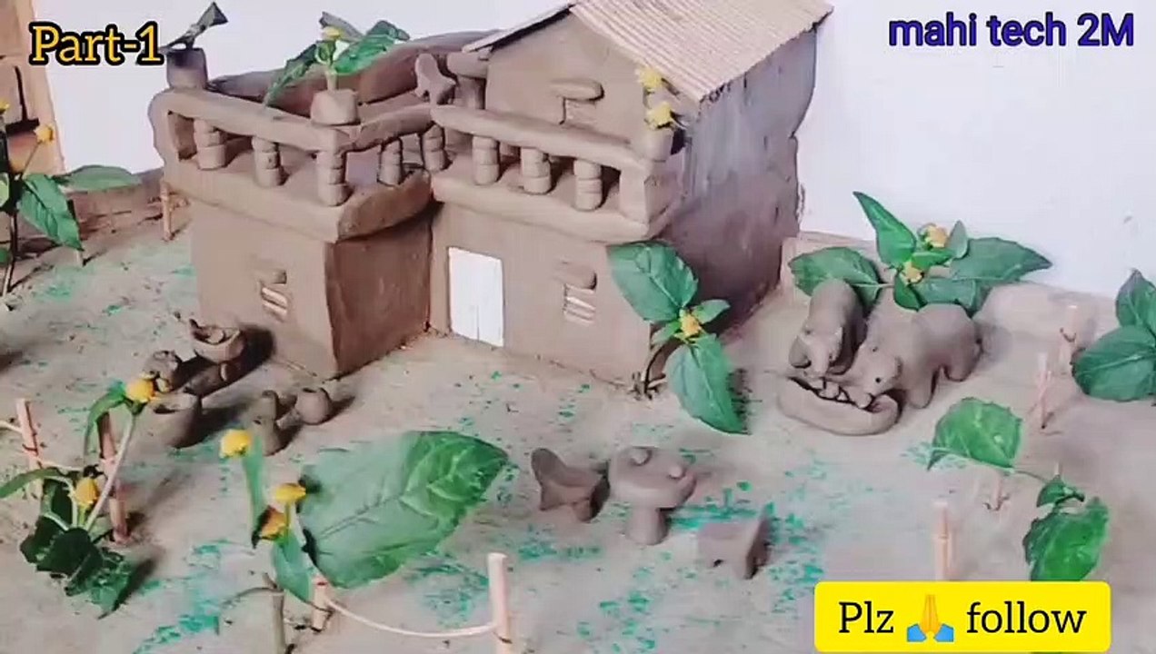 DIY miniaturehouse। Mitti ka Ghar kaise banaye। Miniaturecooking। Dollhouse। Indian Village house design।  Beautiful mini house।  Miniaturekichenset