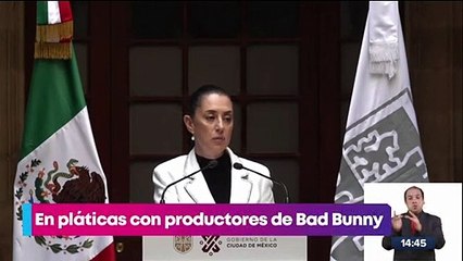 Sheinbaum, en pláticas con productores de Bad Bunny para concierto en el Zócalo