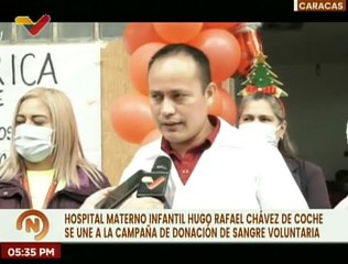 Realizan jornada de Donación de Sangre Voluntaria en el hospital Materno Infantil Hugo Chávez