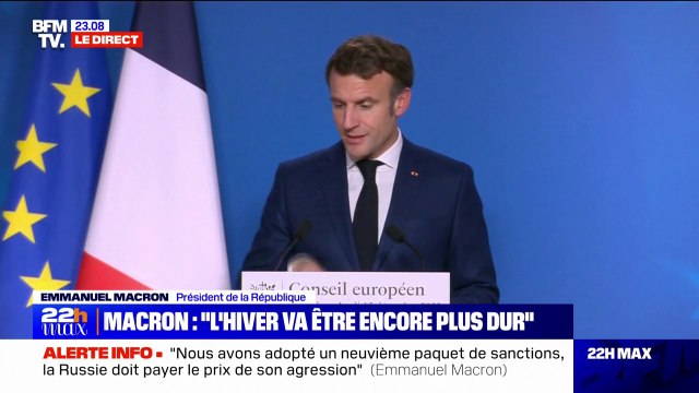 Emmanuel Macron sur la Russie: Nous avons adopté un 9ème paquet de sanctions