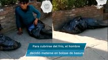 Supuesto cadáver embolsado estremece a vecinos; sólo era un hombre durmiendo