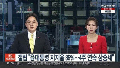 한국갤럽 "윤대통령 지지율 3%p 오른 36%…4주 연속 상승세"