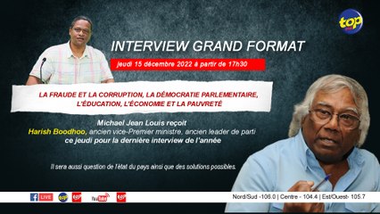 Zoom extra : Harish Boodhoo est l’invité de Top FM ce jeudi pour la dernière interview de l’année .
