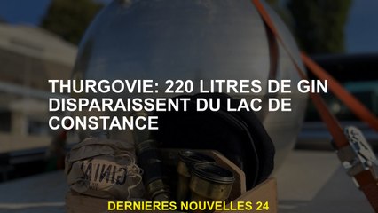 Thurgovia: 220 litres de gin disparaissent du lac Constance
