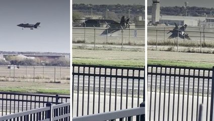 F-35 savaş uçağı iniş sırasında bir anda tepe taklak oldu! O anlar saniye saniye kamerada