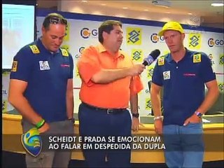 Scheidt e Prada se emocionam ao falar em fim de parceria