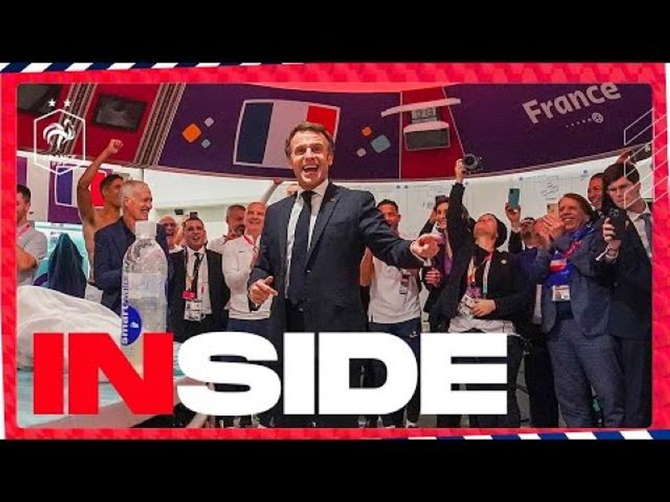Le Président Macron avec les Bleus, Equipe de France I FFF 2022