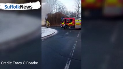 Van catches fire in Springlands Way, Sudbury