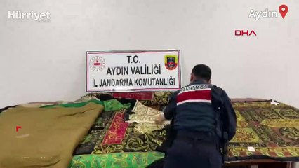 Aydın'da 'tarihi eser' operasyonu; 18'inci yüzyıldan Kabe örtüleri ele geçirildi