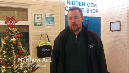 Matthew Aird from Stagecoach at bus travel drop in event