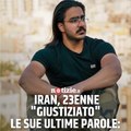 23enne iraniano prima di essere giustiziato: 