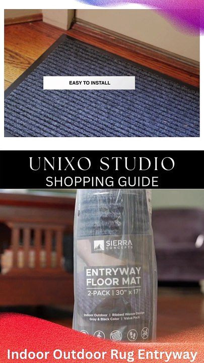 Front Door Mat Welcome Mats 2-Pack - Indoor Outdoor Rug Entryway Mats for Shoe Scraper, Ideal for Inside Outside Home High Traffic Area, Steel Gray 30 Inch x 17 Inch - Patio, Lawn & Garden