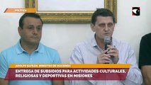 Entrega de subsidios para actividades culturales, religiosas y deportivas en Misiones