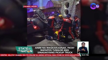 Anim na magkakaanak, patay matapos tumaob ang sinasakyang pickup truck | SONA