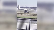Pilot ejects as military jet crashes during failed vertical landing