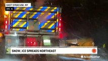 Snow and ice cause hazardous travel conditions in New York