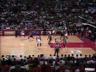 NBAHistory: Hakeem Olajuwon putback dunk vs defenders in 1994