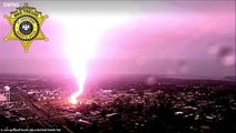 Moment lightning strikes near nursing home as storms hit Louisiana