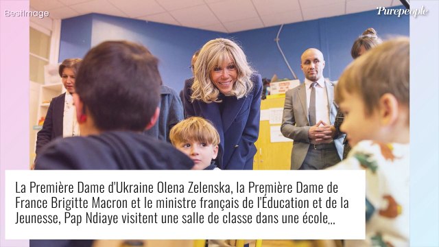 Brigitte Macron rayonnante et entourée d'Olena Zelenska et d'enfants, la première dame engagée