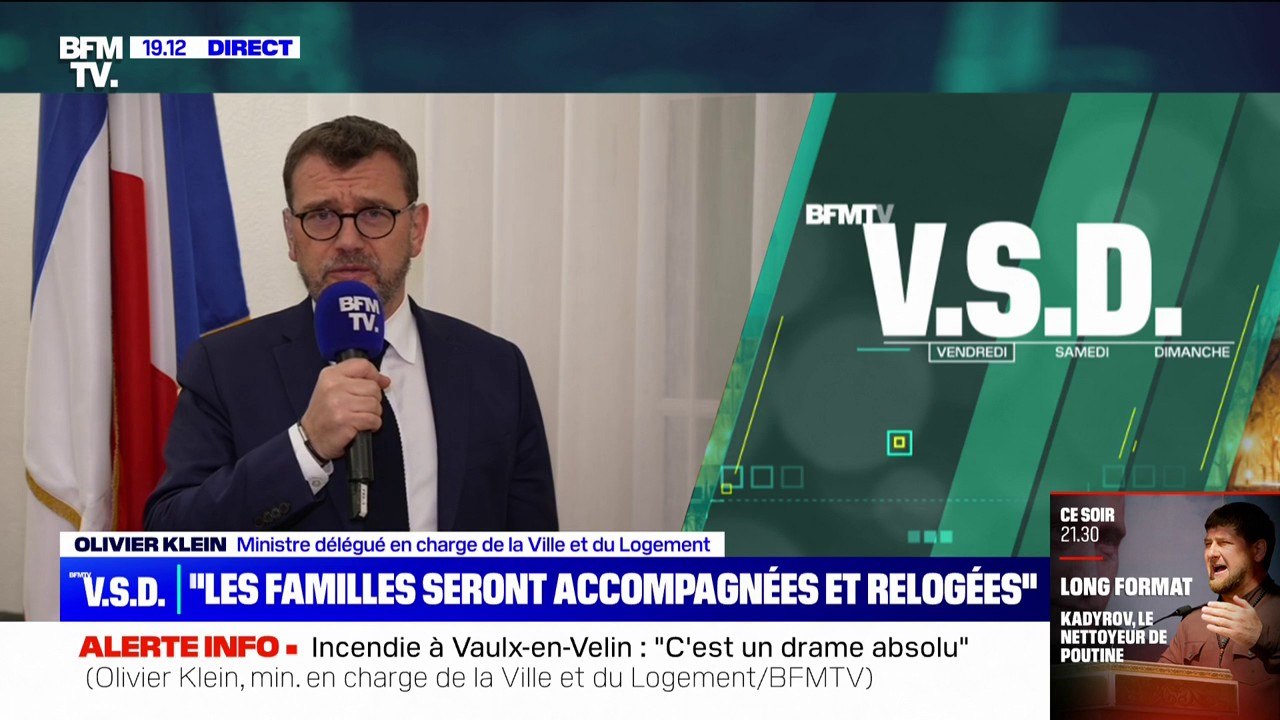 Incendie à Vaulx-en-Velin: "Je m'engage à ce que les familles soient accompagnées et relogées", assure Olivier Klein, ministre du Logement