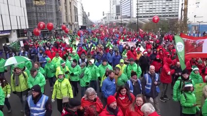 شاهد: مظاهرة في بروكسل احتجاجا على ارتفاع الأسعار