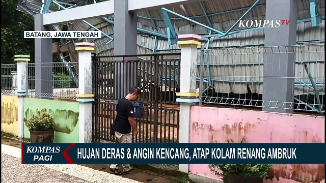 Atap Kolam Renang THR Kramat Batang Ambruk Usai Diterjang Hujan dan Angin Kencang!