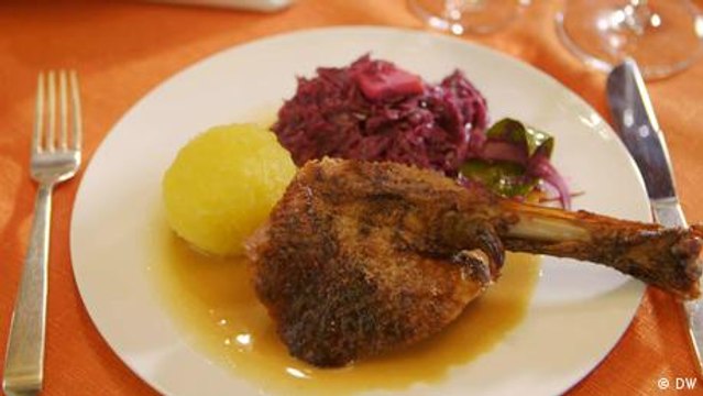 Typical German Christmas fare: Roast goose