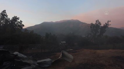 Şili'deki orman yangının ardından bölgede meydana gelen hasar görüntülendi
