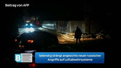 Скачать видео: Selenskyj drängt angesichts neuer russischer Angriffe auf Luftabwehrsysteme