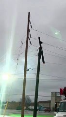 Power Pole Catches Fire