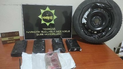 6 kilo kokaini yedek lastiğe gizlemişler