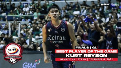 NCAA Season 98 Finals Game 1 | Best Player: Kurt Reyson (Letran vs Benilde)