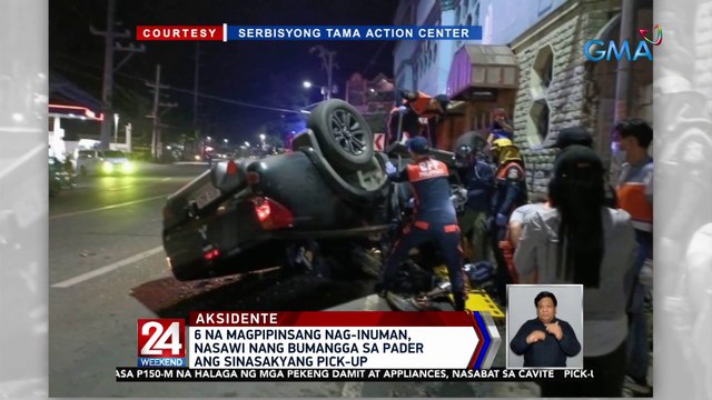 6 na magpipinsang nag-inuman, nasawi nang bumangga sa pader ang sinasakyang pick-up | 24 Oras Weekend