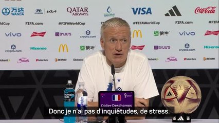 France - Deschamps : "Je n'ai pas d'inquiétudes, de stress"