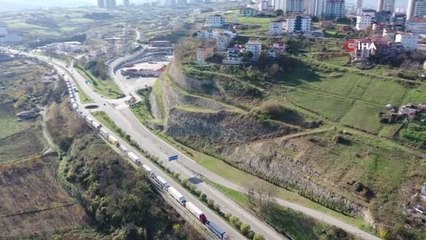Rusya ile gemi trafiği yavaşladı, tırlar Samsun'da yığıldı