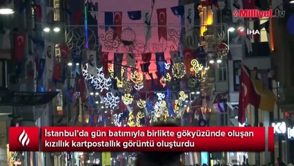 İstiklal Caddesi’nden gün batımı manzarası